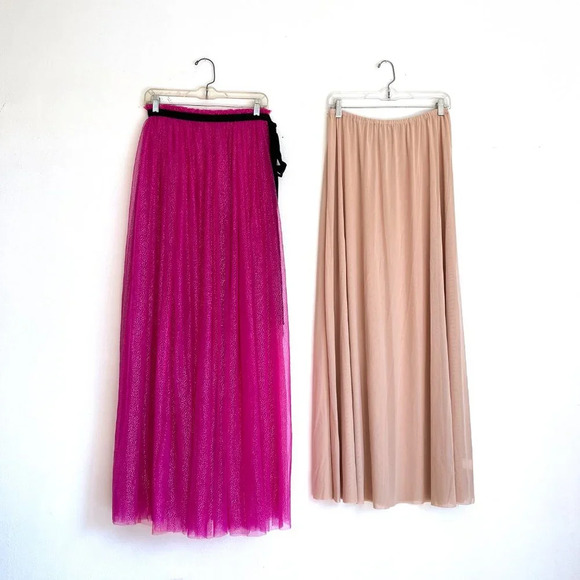 NWT Staud Hot Pink Tulle Poppy Maxi Skirt Size Small - Picture 5 of 7